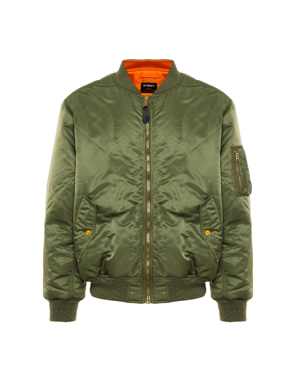 Vetements x Alpha Industries reversible MA-1 bomber jacket with emoji