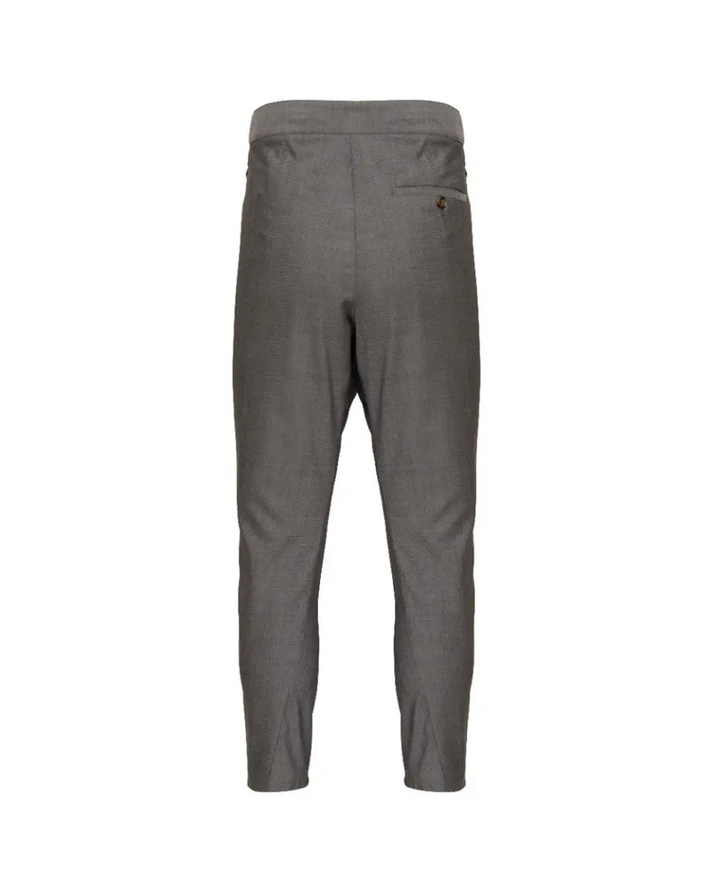 Vivienne Westwood Man Charcoal wool peak label sport asymmetrical pants thumbnail