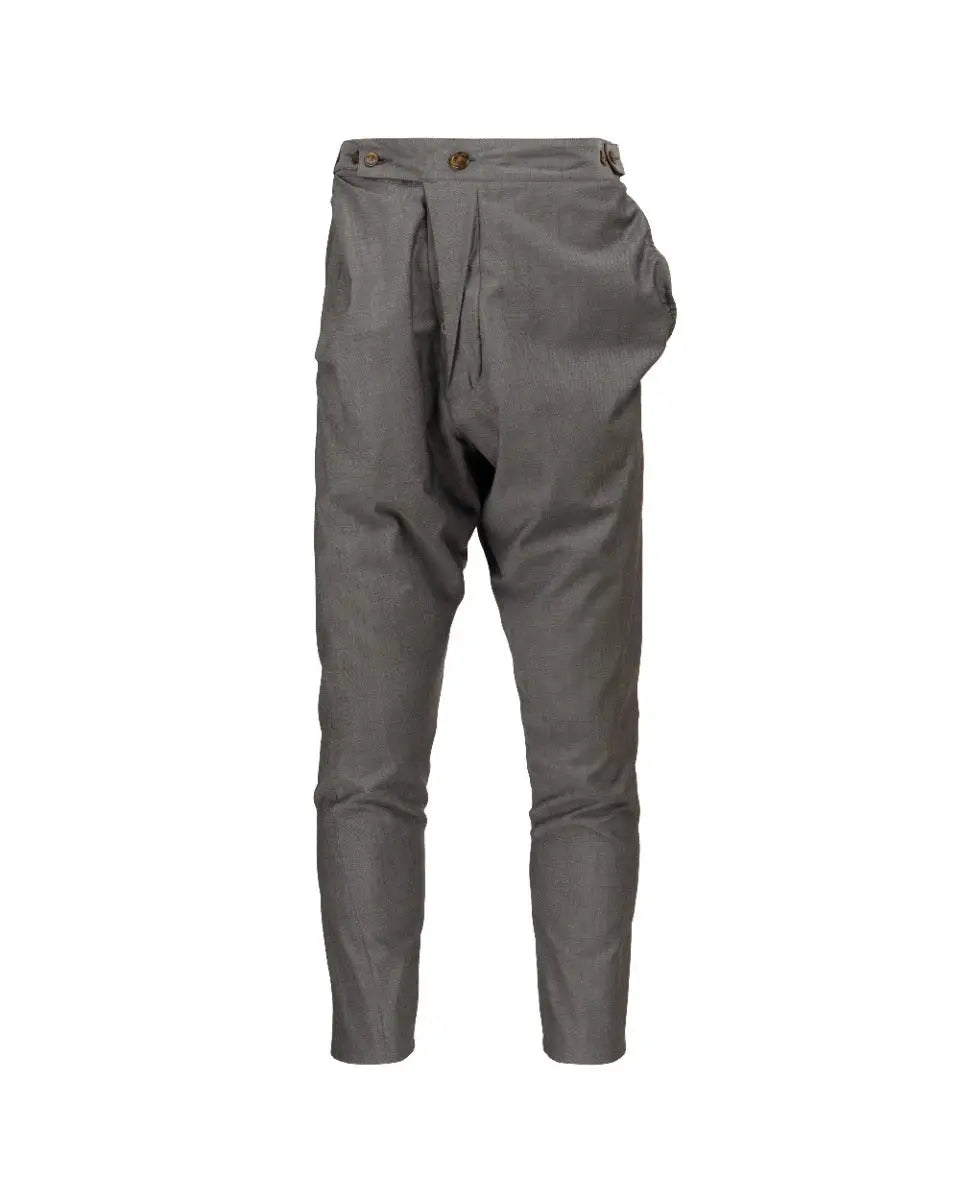 Vivienne Westwood Man Charcoal wool peak label sport asymmetrical pants