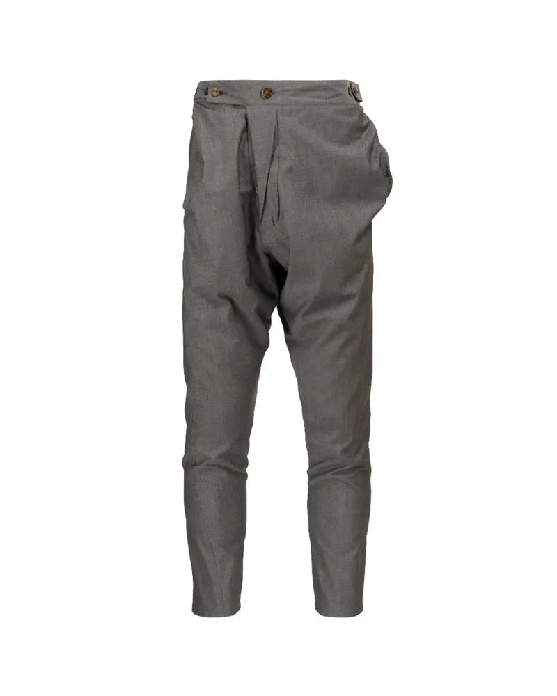 Vivienne Westwood Man Charcoal wool peak label sport asymmetrical pants thumbnail