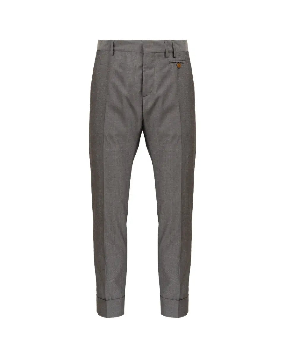 Vivienne Westwood MAN grey drop-crotch wool tailor pants