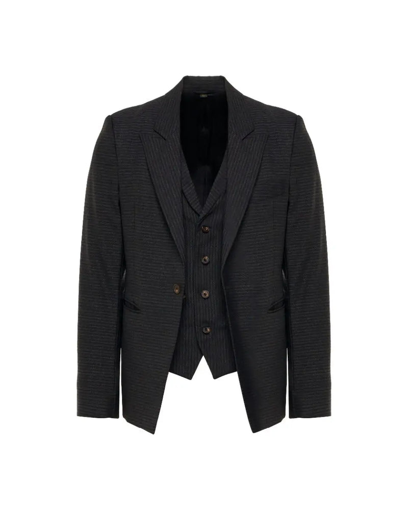 Vivienne Westwood Man striped peak label 2-set blazer jacket Vivienne Westwood