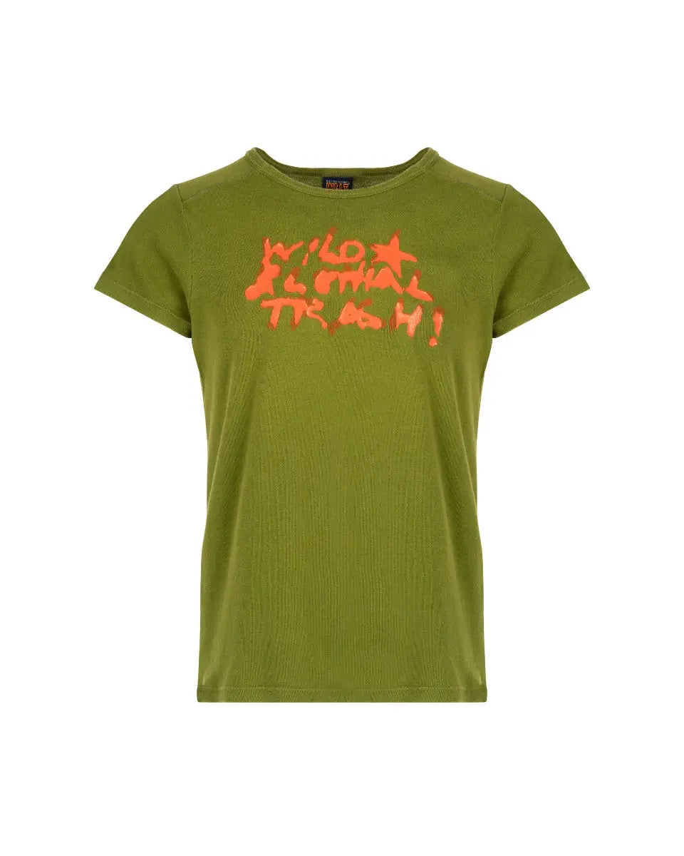 Walter Van Beirendonck Wild Lethal Thrash olive t-shirt