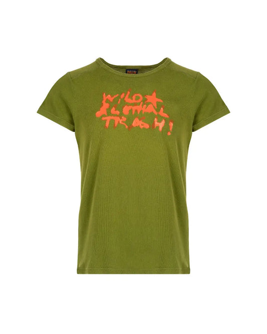 Walter Van Beirendonck Wild Lethal Thrash olive t-shirt Walter Van Beirendonck