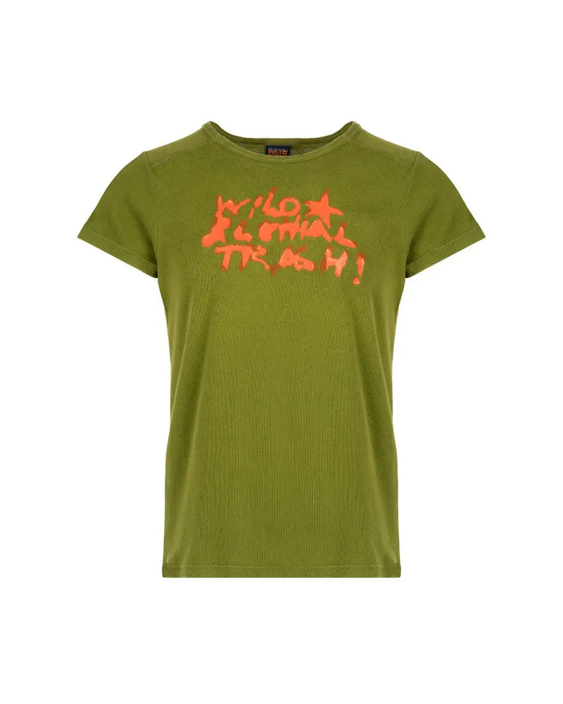 Walter Van Beirendonck Wild Lethal Thrash olive t-shirt thumbnail