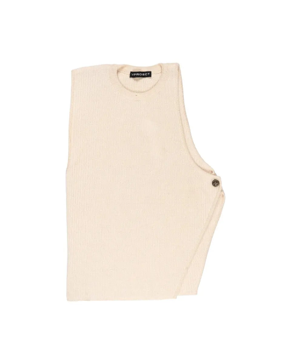 Y/Project button laced knitted vest sweater Y/Project