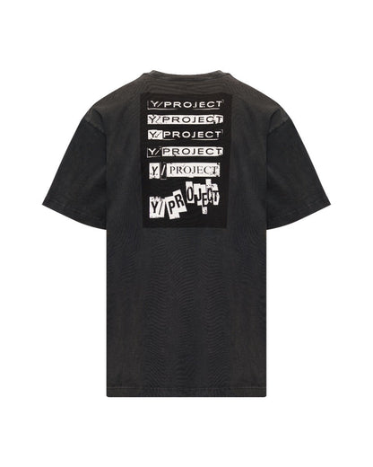 Y/Project Rock Band pinched logo grey t-shirt Y/Project