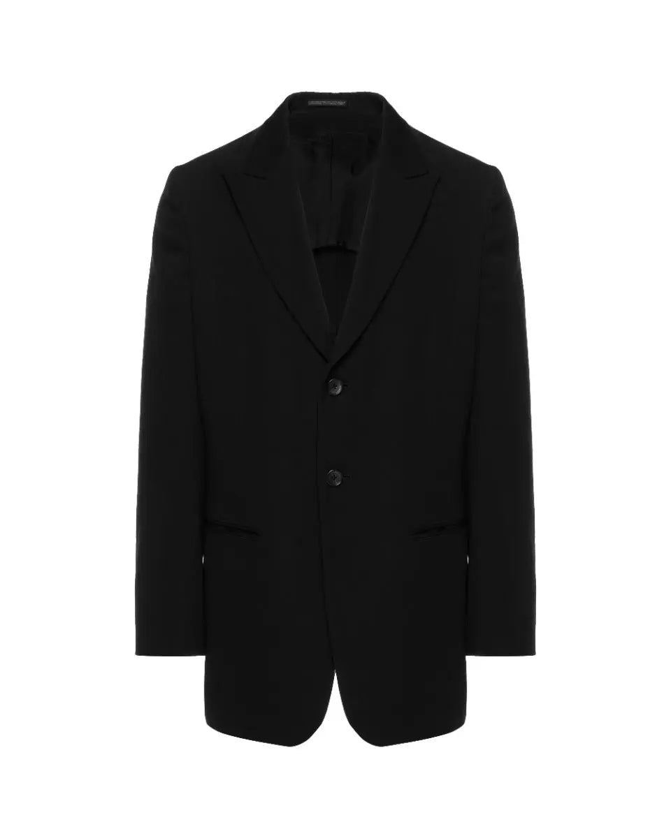 Yohji Yamamoto POUR HOMME dual fabric gabardine blazer jacket Yohji Yamamoto