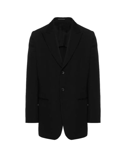 Yohji Yamamoto POUR HOMME dual fabric gabardine blazer jacket Yohji Yamamoto