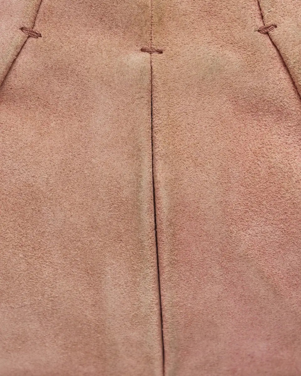 Yves Saint Laurent Rive Gauche Mombasa horn pink suede bag