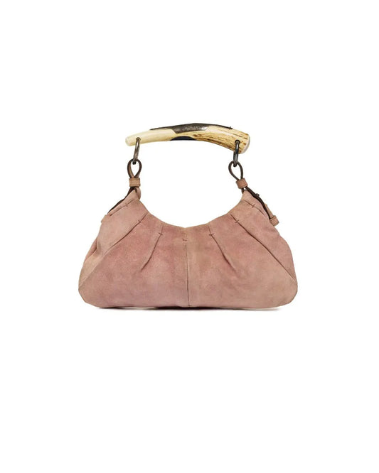 Yves Saint Laurent Rive Gauche Mombasa horn pink suede bag Saint Laurent