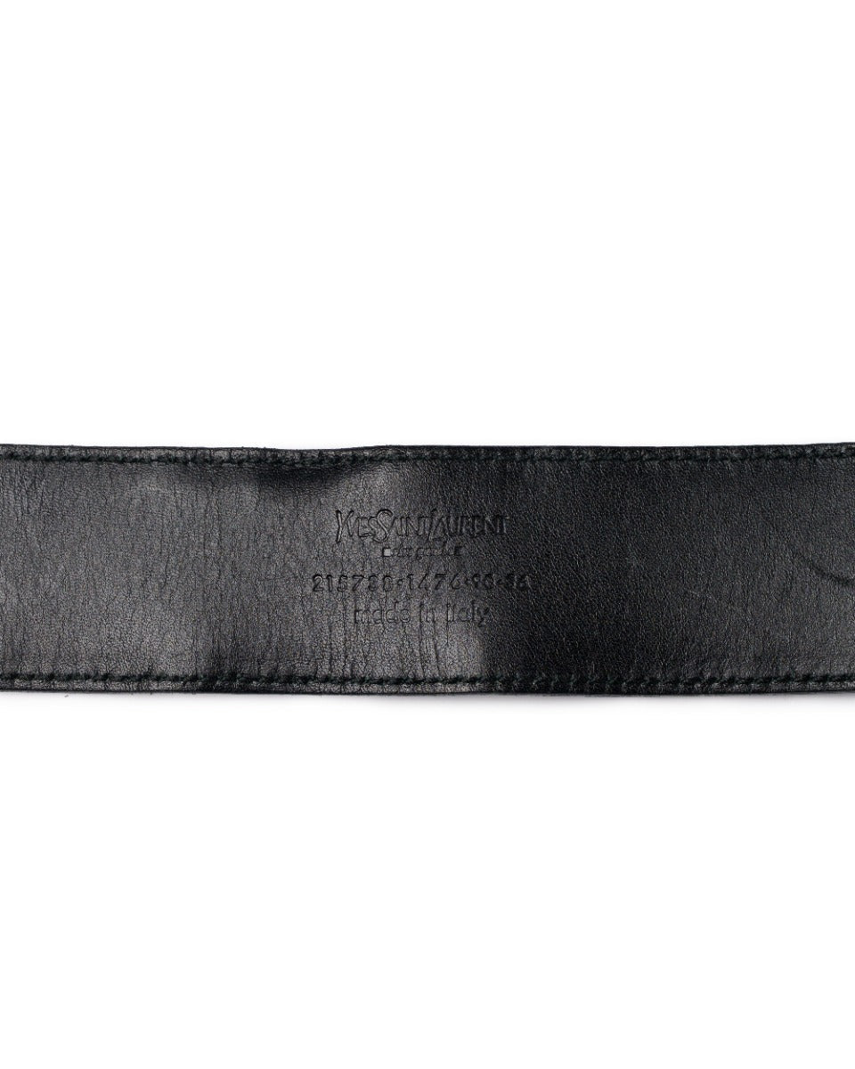 Yves Saint Laurent Rive Gauche wired logo buckle belt Saint Laurent