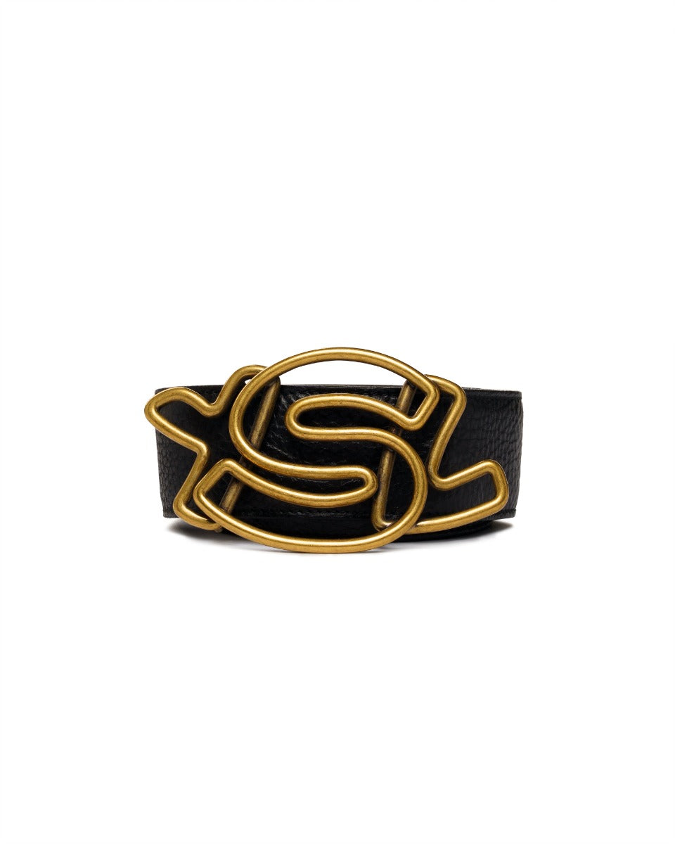Yves Saint Laurent Rive Gauche wired logo buckle belt Saint Laurent