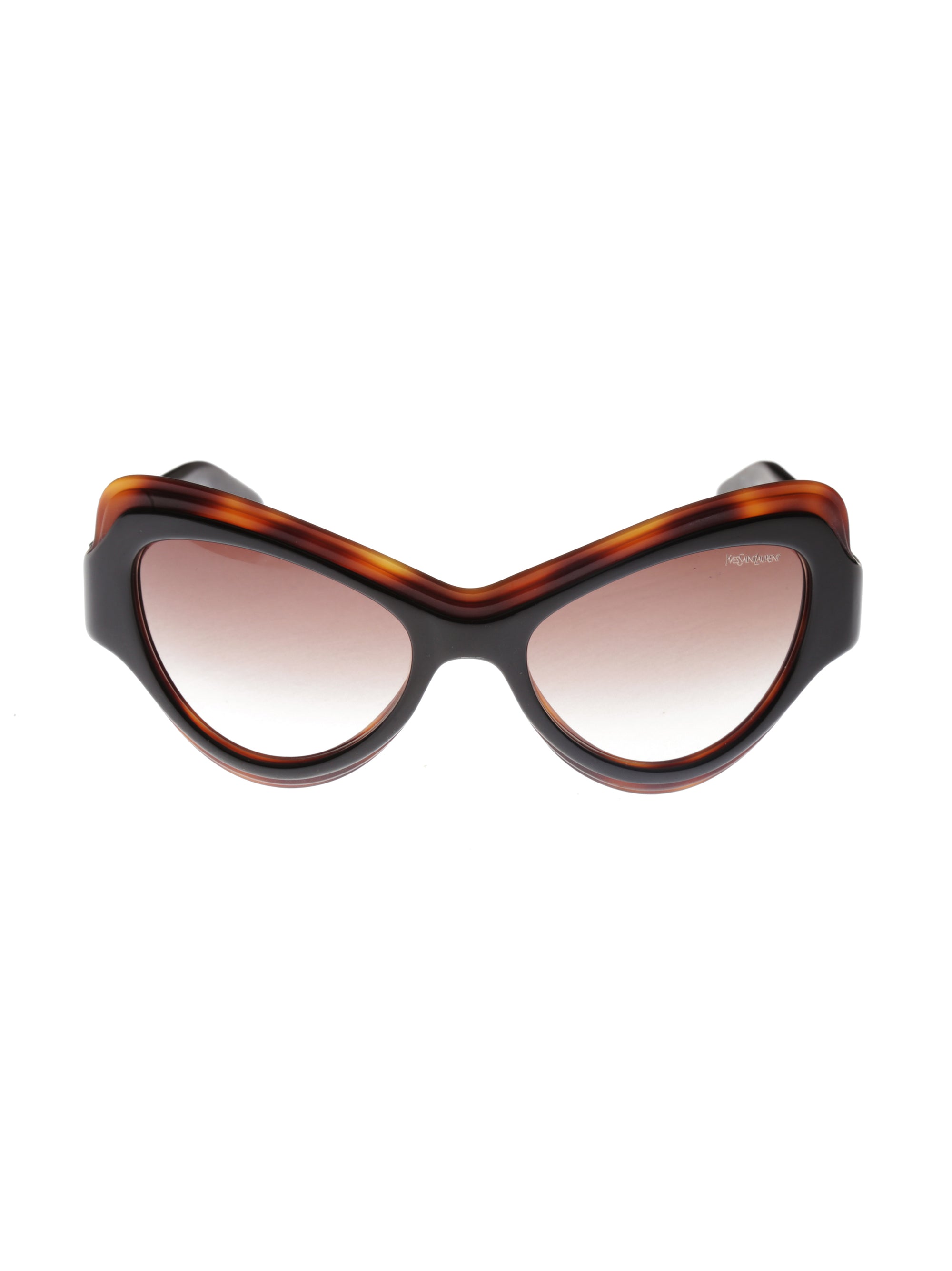 Yves Saint Laurent ’00s Havana Brown Cat Eye Sunglasses