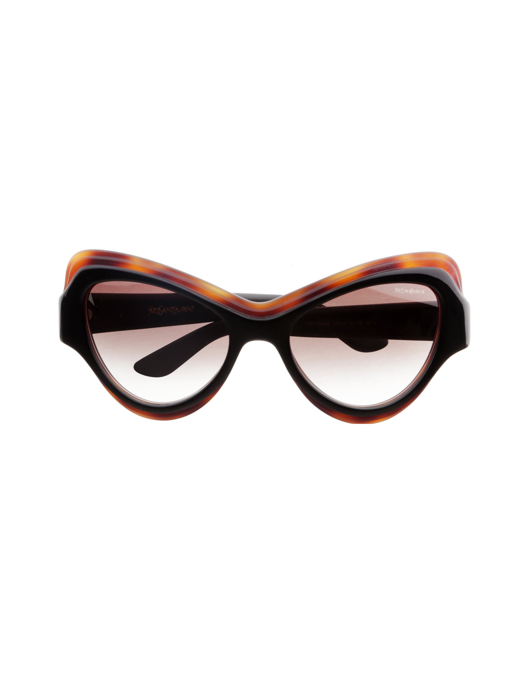 Yves Saint Laurent ’00s Havana Brown Cat Eye Sunglasses