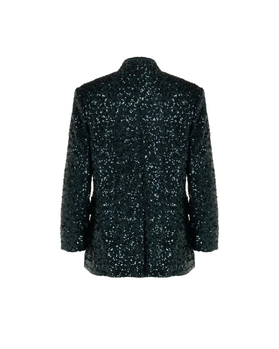Zadig & Voltaire green sequin-embellished blazer jacket