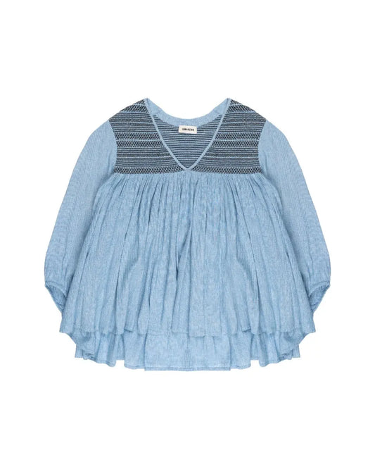 Zadig & Voltaire Taffy Smocked Chambrey tunic top heathen.store.poland