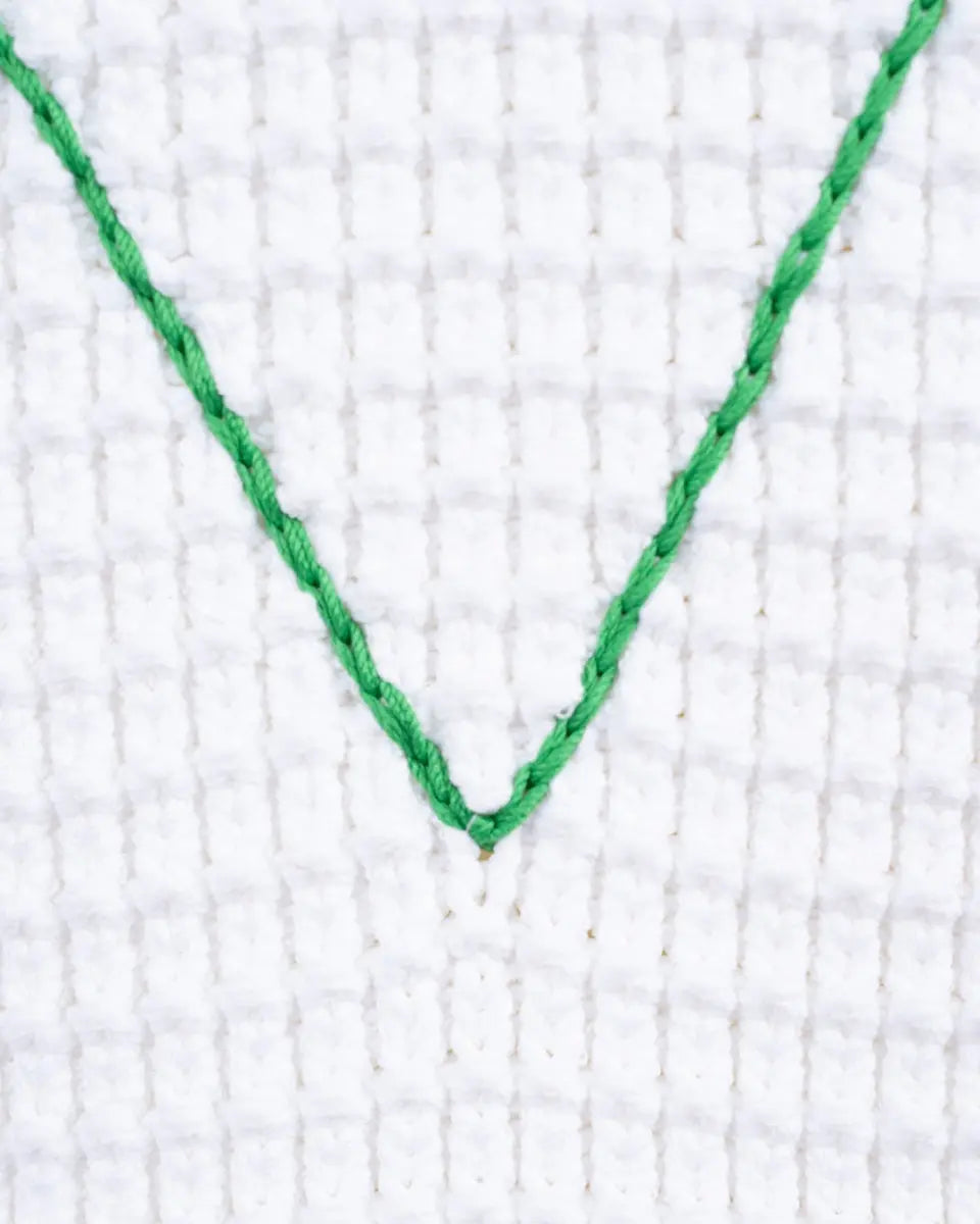 Bottega Veneta Salon 03 collared v-stitch white sweater Bottega Veneta