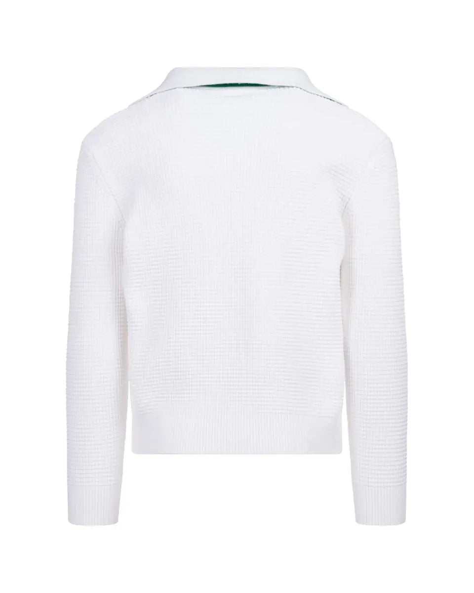 Bottega Veneta Salon 03 collared v-stitch white sweater
