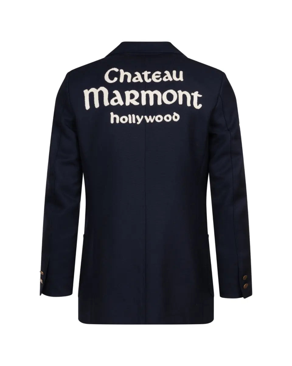 Gucci Chateau Marmont hollywood embroidered navy blazer jacket