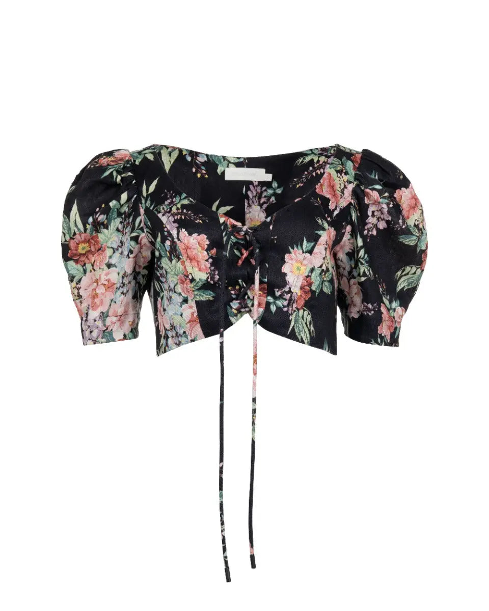 Zimmermann Bellitude laced crop top blouse