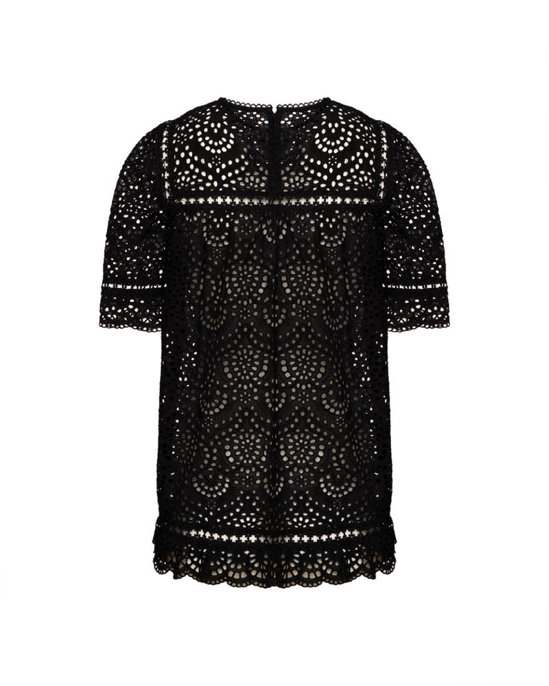 Zimmermann crotchet black mini dress thumbnail